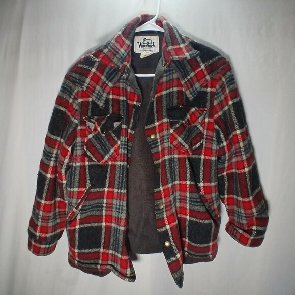 Woolrich Mens Plaid Heavy Jacket Size Large Button-Up Insulated Warm Vintage Det - Picture 11 of 11